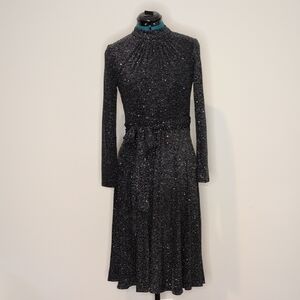 Eliza J Black Sparkle Long Sleeve Dress